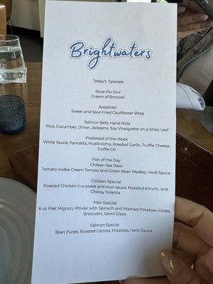 Menu photo 1 Brightwaters Huntington Beach, CA
