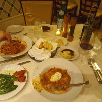 Fontana Restaurant - Tore it up....rigatoni ragu w burrata...linguine lobster fra diavalo...wow - Italian Near Me - Coral Gables, Florida
