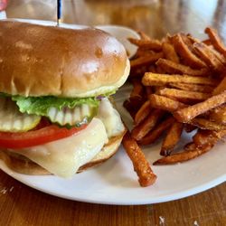 TimberCreek Golf Club - Grilled chicken sandwich with sweet potato fries