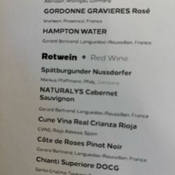 The Fifth - Wine selection