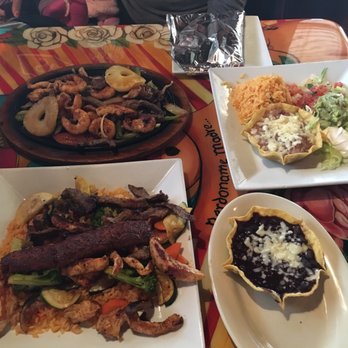 Senor Tequila's - Fajita carnaval, paella mexicana and extra black beans on the side. - Mexican Near Me - Germantown, Maryland
