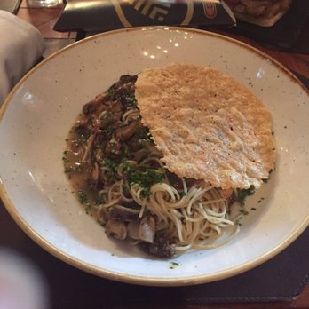 Esch Café - Delicious Ox Tail pasta with a tasty Parmesan cheese crisp - Bars Near Me - São Paulo, SP Esch Café - Delicious Ox Tail pasta with a tasty Parmesan cheese crisp - Bars Near Me - São Paulo, SP