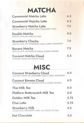 Menu photo 4 Platform 909 Chino Hills, CA