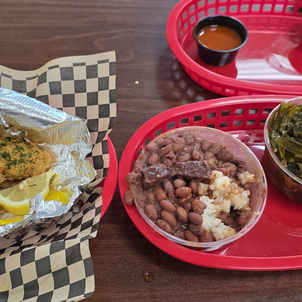 Dadgum yall... my new favorite place to eat. Mrs Z CAN COOK! Catfish, red beans and rice, and collard greens. I'll be back! Dadgum yall... my new favorite place to eat. Mrs Z CAN COOK! Catfish, red beans and rice, and collard greens. I'll be back!