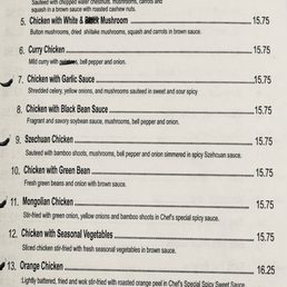 Chicken Menu - January 2025 Chicken Menu - January 2025