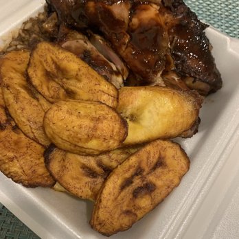 Reggae Reggae Vibes - Fried Plantain Boston Jerk Chicken Rice and Peas with oxtail gravy - Caribbean Near Me - Philadelphia, Pennsylvania Reggae Reggae Vibes - Fried Plantain Boston Jerk Chicken Rice and Peas with oxtail gravy - Caribbean Near Me - Philadelphia, Pennsylvania
