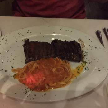 Osteria Vecchio Piemonte - Skirt steak with fettuccine and pink sauce. - Italian Near Me - Miami, Florida Osteria Vecchio Piemonte - Skirt steak with fettuccine and pink sauce. - Italian Near Me - Miami, Florida