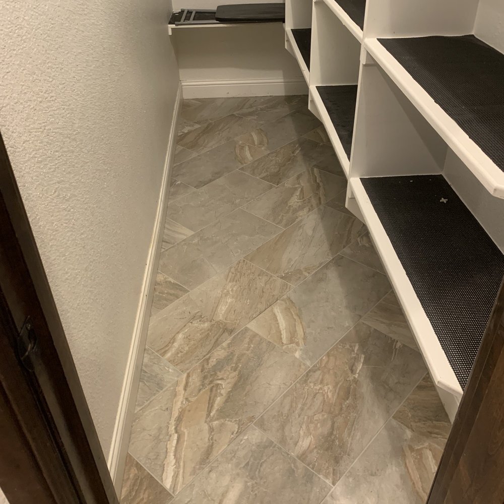 Floor & Wall Design - New tile. Excellent workmanship. - Flooring Near Me - Lewisville, Texas
