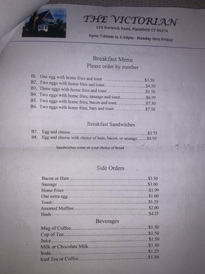 Menu photo 3 Victorian House Plainfield, CT