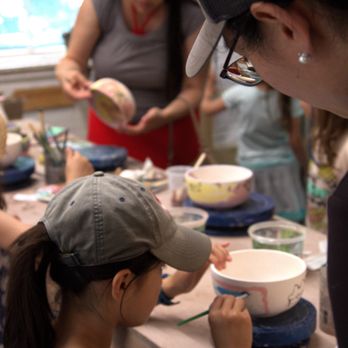 Brookline Arts Center - Glazing Activity at the BAC's 2023 Summer Open House - Art Classes Near Me - Brookline, Massachusetts