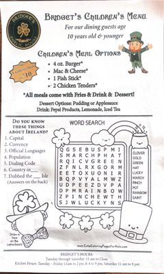 Menu photo 4 Bridget’s Public House Oskaloosa, IA