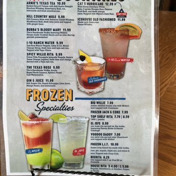 Willie's Grill & Icehouse - Beverages - American Near Me - San Antonio, Texas Willie's Grill & Icehouse - Beverages - American Near Me - San Antonio, Texas