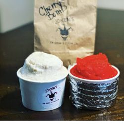 Jokers Ice Cream And Italian Ice - Cherry bomb italian ice and Coquito( coconut Italian ice )