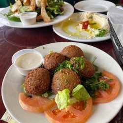 Phoenicia's Restaurant - Falafel Appetizer Hummus Be Tahini Appetizer and Greek Salad