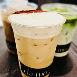 Damo - Einspanner, matcha latte, and hojicha latte!