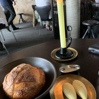 Cutler - Bread with salted butter and chickpea/miso butter with seaweed - Australian Near Me - Fitzroy, VIC Cutler - Bread with salted butter and chickpea/miso butter with seaweed - Australian Near Me - Fitzroy, VIC
