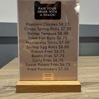 Honi-Bear Boba Cafe - Snack menu at the tables - Bubble Tea Near Me - Pleasanton, California Honi-Bear Boba Cafe - Snack menu at the tables - Bubble Tea Near Me - Pleasanton, California