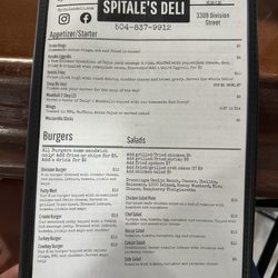 Spitale's Deli - Menu as of 1-15-25
