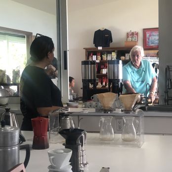 Hula Daddy Kona Coffee - Enjoying a Pour-over to end our tour - Food Tours Near Me - Holualoa, Hawaii Hula Daddy Kona Coffee - Enjoying a Pour-over to end our tour - Food Tours Near Me - Holualoa, Hawaii