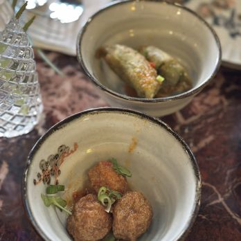 Soothr - Fried beef meatballs and fried veggie dumplings (part of weekday lunch special) - Thai Near Me - New York, New York Soothr - Fried beef meatballs and fried veggie dumplings (part of weekday lunch special) - Thai Near Me - New York, New York