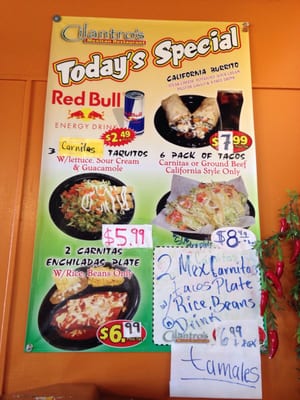 Menu photo 5 Cilantro's Mexican Restaurant Sacramento, CA