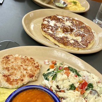 Snooze, an A.M. Eatery - Protein & egg white veggie scramble Pineapple pancake Lux scramble - Breakfast & Brunch Near Me - Tustin, California Snooze, an A.M. Eatery - Protein & egg white veggie scramble Pineapple pancake Lux scramble - Breakfast & Brunch Near Me - Tustin, California