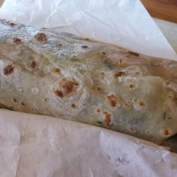 Panda Express Innovation Kitchen - 080215: half Scallion Pancake Wrap half Fresh Salad Greens... - Chinese Near Me - Pasadena, California