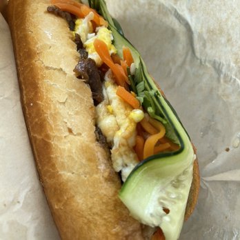Vinason Pho Kitchen - Kent - All Natural Lemongrass Pork Banh Mi with added two eggs - Vietnamese Near Me - Kent, Washington