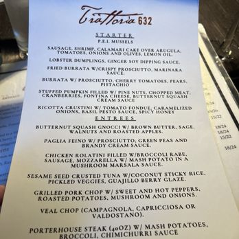 Trattoria 632 - Specials menu - that butternut squash gnocchi was so decadent. - Italian Near Me - Purchase, New York Trattoria 632 - Specials menu - that butternut squash gnocchi was so decadent. - Italian Near Me - Purchase, New York