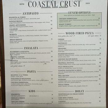 Coastal Crust - Food menu - Pizza Near Me - Columbia, South Carolina