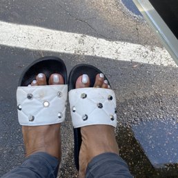 Beautiful professional pedicure.