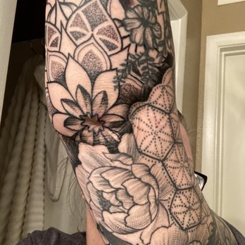 Ember Body Piercing - Mandala elbow tattoo by Steven Jackson - Piercing Near Me - Las Vegas, Nevada