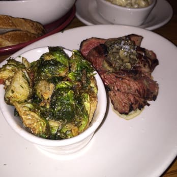 Whiskey Cake - Tri tip with Brussels sprouts (medium rare) - New American Near Me - Plano, Texas Whiskey Cake - Tri tip with Brussels sprouts (medium rare) - New American Near Me - Plano, Texas