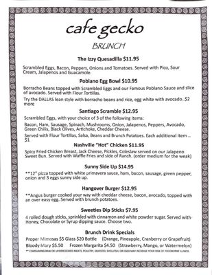 Menu photo 6 Cafe Gecko Fairview Fairview, TX