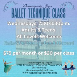 Dancescape By Joyce - Adult ballet class at Dancescape by Joyce. #adultballet