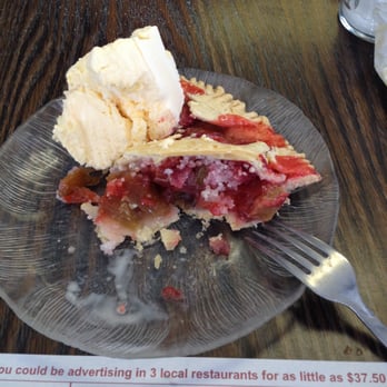 Shirley's Cafe & Grill - 1/2 eaten Strawberry Rhubarb pie a la mode - American Near Me - Linden, Michigan Shirley's Cafe & Grill - 1/2 eaten Strawberry Rhubarb pie a la mode - American Near Me - Linden, Michigan