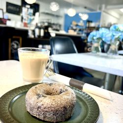 Bliss Gluten Free Bakery and Cafe - Blueberry donut (super Yum!!!) and coffee