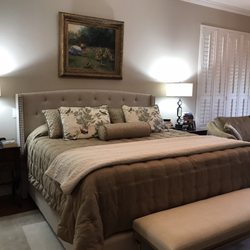 Custom king size comforter, two king size shams, two standard size shams, a bolster pillow and even a lumbar billow for the existing sofa.