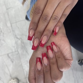 Circle A Nails And Spa - acrylic, red French tips - Nail Salons Near Me - Redlands, California Circle A Nails And Spa - acrylic, red French tips - Nail Salons Near Me - Redlands, California