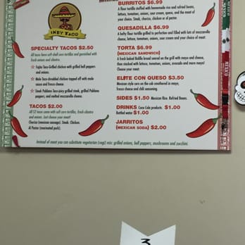 Indy Tacos - Menu on the wall - Mexican Near Me - Indianapolis, Indiana Indy Tacos - Menu on the wall - Mexican Near Me - Indianapolis, Indiana