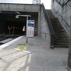 Sunset Transit Center - Stairs to upper level. Elevator in middle.