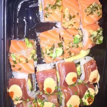 Sushi Pop - Royal treatment (salmon on top) Red hot (tuna on top) - Sushi Bars Near Me - Oviedo, Florida Sushi Pop - Royal treatment (salmon on top) Red hot (tuna on top) - Sushi Bars Near Me - Oviedo, Florida