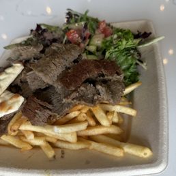 Lamb beef gyro combo with fries and Side House Salad Lamb beef gyro combo with fries and Side House Salad