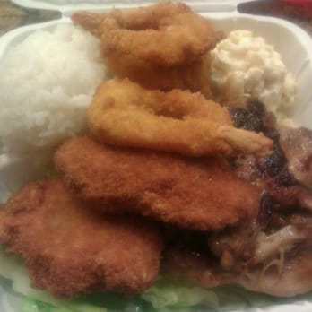 Ono Hawaiian BBQ - Seafood mix ($8.50). Bbq chicken, whitefish, shrimp. Great deal! - Hawaiian Near Me - Hayward, California Ono Hawaiian BBQ - Seafood mix ($8.50). Bbq chicken, whitefish, shrimp. Great deal! - Hawaiian Near Me - Hayward, California