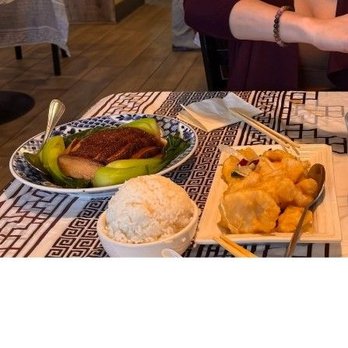 May Flower Restaurant - Pork dish, rice, and fish dish - Chinese Near Me - San Jose, California