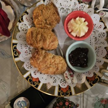 The Tea Terrace - Scone with clotted cream and preserves - Tea Rooms Near Me - Las Vegas, Nevada