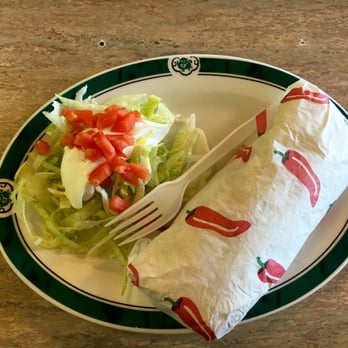 Tacos La Estrella - Bean and cheese burrito. Real silverware would have been helpful. - Mexican Near Me - Forest Grove, Oregon