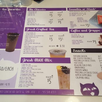 Meow Tea - New menu that replaced the wall one - Asian Fusion Near Me - San Jose, California Meow Tea - New menu that replaced the wall one - Asian Fusion Near Me - San Jose, California
