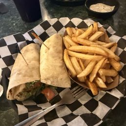 Greek Chicken Tender Wrap with Fries Greek Chicken Tender Wrap with Fries