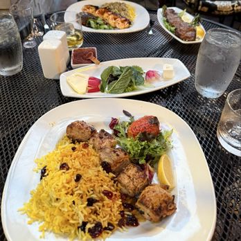 Pomegranate on Main - Chicken Torsh Kabob*, Shrimp Kabob* Barg Kabob (Beef Tenderloin) - Middle Eastern Near Me - Greenville, South Carolina Pomegranate on Main - Chicken Torsh Kabob*, Shrimp Kabob* Barg Kabob (Beef Tenderloin) - Middle Eastern Near Me - Greenville, South Carolina